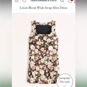 Abercrombie & Fitch Linen-Blend Wide Strap Mini Dress. Floral print. Small TALL